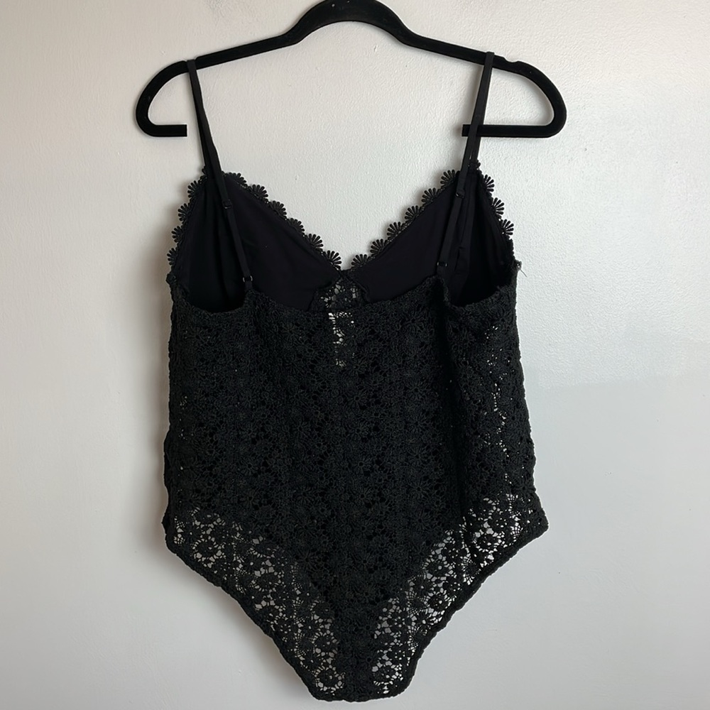 H&M Body Suit Lace Look Color Black Size XL - Picture 4 of 7